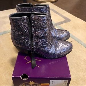 Glitter Ankle Boots - Purple